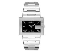 Gucci 100G Series YA100305 Men's Watch - Black Dial, Stainless Steel Bracelet