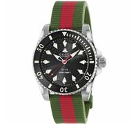 Gucci Dive 40mm YA136349 Men's Watch - Black Dial, Green and Red Rubber Strap