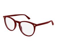 Gucci Donna Gucci GG0027O 021 Montature da vista Acetato Bordeaux Trasparente Rotonda