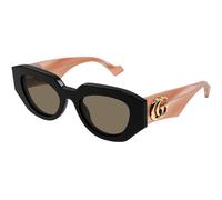 Gucci Donna Gucci GG1421S 008 Occhiali da sole Acetato Nero Marrone Geometrica