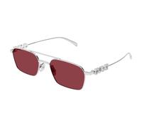 Gucci Donna Gucci GG1804S 004 Occhiali da sole Metallo Argento Rosso Squadrata
