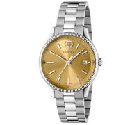 Gucci G-Timeless 38mm YA1264234 Men's Watch - Gold-Plated Dial, Stainless Steel Bracelet