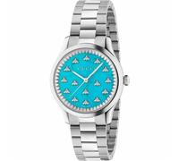 Gucci G-Timeless YA1265044 Women's Watch - Turquoise Stone Dial with Bee Motif, Stainless Steel Bracelet