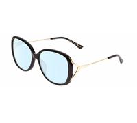 Gucci GG0649SK Occhiali Da Sole Ovali Designer Blu Anti Luce Blu Black/Oro 58 Mm
