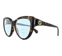 Gucci Donna GG0877S 002 Occhiali da sole Iniettato Havana Marrone Cat Eye Normale Sfumato