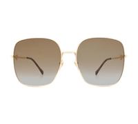 Gucci Gg0879s Occhiali Da Sole Donna Oro Geometrico Marrone 61mm