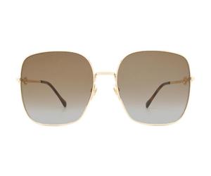 Gucci Gg0879s Occhiali Da Sole Donna Oro Geometrico Marrone 61mm