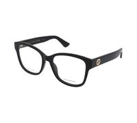 Gucci Occhiali da vista da donna GG1340O 001 Rettangolare Nero 54mm Logo Nero/Oro-54mm, Logo nero/oro, 54mm