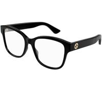 Gucci Occhiali da vista da donna GG1340O 001 Rettangolare Nero 54mm Logo Nero/Oro-54mm, Logo nero/oro, 54mm