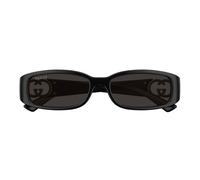 Gucci Gg1661s Occhiali Da Sole Donna Nero Rettangolari Grigio 54mm