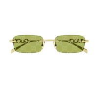 Gucci Gg1808s Occhiali Da Sole Uomo Oro Squadrato Verde 52mm