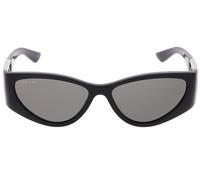 Gucci GG1824S Cat-Eye Sunglasses - Grey Lenses, Black Acetate Frame, Double-G Logo Hinges
