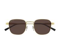 Gucci Gg1876s Occhiali Da Sole Uomo Oro Rotondo Marrone 50mm