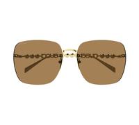 Gucci Gg1923sa Occhiali Da Sole Donna Oro Squadrato Marrone 63mm