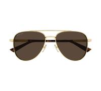 Gucci Gg1962s Occhiali Da Sole Uomo Oro Pilot Marrone 56mm
