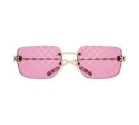 Gucci Gg2038s Occhiali Da Sole Donna Oro Rettangolari Rosa 61mm