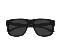 Gucci Gg2077s Occhiali Da Sole Uomo Nero Squadrato Grigio 55mm