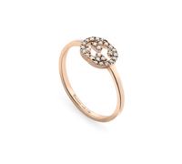 Gucci Interlocking G 18ct Rose Gold Diamond Ring - Size 6