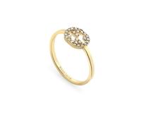 Gucci Interlocking G 18ct Yellow Gold 0.12ct Diamond Ring - Size 6