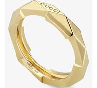 Gucci Link to Love 18ct Yellow Gold 4mm Studded Ring - Size 6