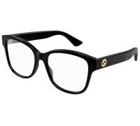 Gucci Occhiali da vista da donna GG1340O 001 Rettangolare Nero 54mm Logo Nero/Oro-54mm, Logo nero/oro, 54mm