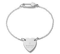 Gucci Trademark Sterling Silver Heart Bracelet - Size 18cm