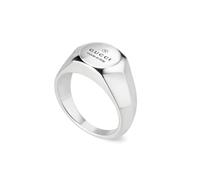 Gucci Trademark Sterling Silver Hexagonal Signet Ring - Size 6