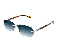 Gucci Uomo GG1221S 007 Occhiali da sole Metallo Argento Blu Squadrata