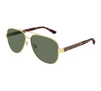 Gucci Uomo Gucci GG0528S 009 Occhiali da sole Metallo Oro Verde Pilot