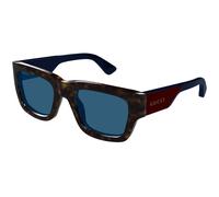 Gucci Uomo Gucci GG1668S 002 Occhiali da sole Acetato Havana Blu Squadrata