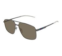 Gucci Uomo Gucci GG1676S 003 Occhiali da sole Metallo Rutenio Marrone Pilot