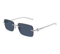 Gucci Uomo Gucci GG1703S 003 Occhiali da sole Metallo Argento Blu Squadrata
