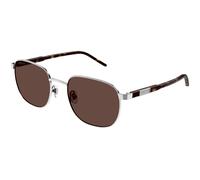 Gucci Uomo Gucci GG1799S 002 Occhiali da sole Metallo Argento Marrone Squadrata