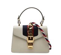Gucci Vintage, ,Pre-owned ,Donna ,Bianco ,ONE SIZE Pre-owned Sylvie Leather 2way Bag