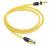 GUCraftsman Cavo di aggiornamento per cuffie Sennheiser HD 490 Pro Plus con connettore mini XLR 6N OFC a 4 pin, placcato argento, con strato di schermatura in metallo, 4,4 mm e 3,5 mm
