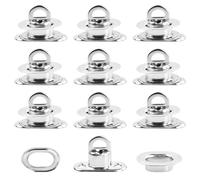 Gudalea Chiusure in tarp, confezione da 10 pezzi, argento, ovale, 35 mm x 13 mm x 23 mm, rame, non impermeabile, ideale per occhielli ovali, teloni e occhielli tondi