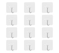 Gudalea Ganci Adesivi Extra Forti, 12 pezzi Ganci da Parete, Autoadesivi Trasparenti Pratici Chiodi Adesivi da Parete per Cucina Bagno Parete e Soffitto, Max 20kg