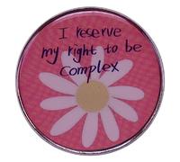 GuDeKe Spilla smaltata con scritta "I Reserve My Right to Be Complex per zaini, con risvolto carino e divertente idea regalo, Rame, Senza pietra