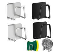 Gudemoore 4 Pezzi Porta Spugne Lavello,Porta Spugna Lavello Cucina,Porta Spugna Cucina Lavello Autoadesivo,Portaspugna Cucina Lavello Inox,per Cucina Bagnoper