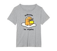 Gudetama Los Angeles Maglietta, Donna Plus-Size, Grigio Melange, 1X