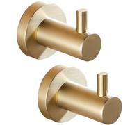 Gudetap Gancio per asciugamani da bagno, confezione da 2 pezzi, moderno, in oro spazzolato, con montaggio a parete, in acciaio inox SUS304, accessori da bagno GTA20802BG