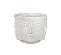 GudGmtoy Vaso a forma di viso in ceramica per la testa del viso moderno vaso per piante da interni creativo viso umano statua decorazione vaso da fiori camera da letto soggiorno ufficio (bianco)