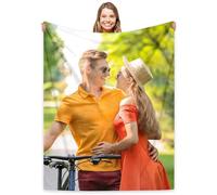 Gudina Coperta Personalizzata, Coperta con Foto Personalizzata con Testo del Nome, 1-9 Collage di Foto, Regali per Mamma, Papà, Fidanzata, Fidanzato, Bambino(1 Foto)