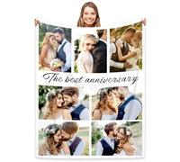 Gudina Coperta Personalizzata, Coperta con Foto Personalizzata con Testo del Nome, 1-9 Collage di Foto, Regali per Mamma, Papà, Fidanzata, Fidanzato, Bambino(7 Foto)