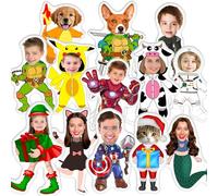 Gudina Cuscino Per il Viso Personalizzato,Cuscino da Lancio Forma di Cane Gatto, 3D Stampa Fronte Retro con Immagine, per Compleanno, Natale, Regali Commemorativi per la Famiglia.