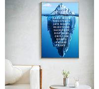 GUDOJK Quadri Decorativi Iceberg of Success Canvas Poster Paesaggio Motivazionale Canvas Wall Art Stampa nordica Immagine da Parete per Soggiorno Modern-40x60cm