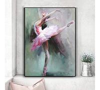 GUDOJK Quadro Art Deco su Tela Ballerina Danzante Dipinto su Tela Ballerino di Danza Classica Dipinto di Ragazza Astratta Dipinti murali Immagini di Arte della Parete per Il Soggiorno di casa-50x70cm