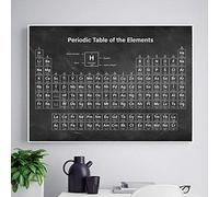GUDOJK Quadro su Tela Tavola Periodica degli Elementi Chimica Studente Poster Scienza Wall Art Stampa su Tela Pittura Laboratorio Immagine decorativa-60x100cm