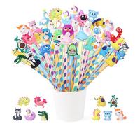 Gudotra 32 Pezzi Gadget Compleanno Bambini Matite per Bambini Matite Colorate con Topper Animali Regalini Compleanno Fine Festa Gadget Natale (32)