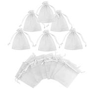 Gudotra Sacchetti Confetti in Organza Bianco Sacchetti Portaconfetti per Bomboniere Matrimonio Comunione Battesimo Cresima 50 Pezzi (7cm*9cm)